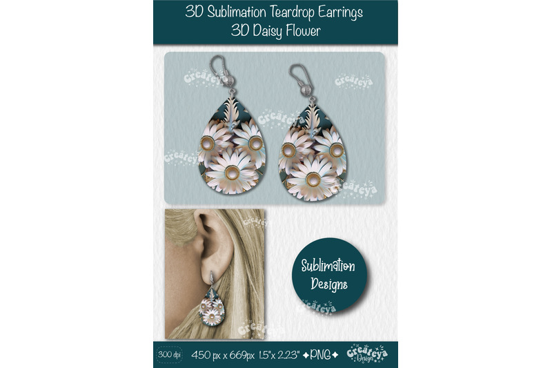 3d-earrings-sublimation-teardrop-earring-3d-daisy-3d-sublimation-flora