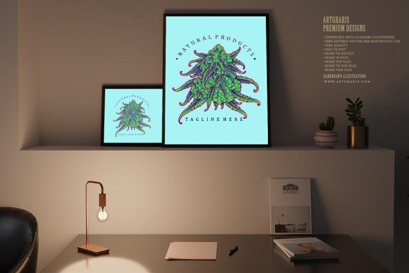 cannabis-indica-strain-dispensary-medical-hemp-illustrations