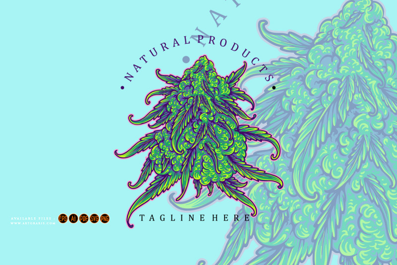 cannabis-indica-strain-dispensary-medical-hemp-illustrations