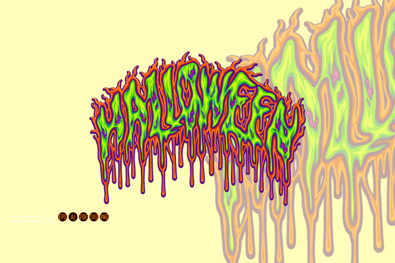 halloween-lettering-word-gory-letter-effect-illustrations