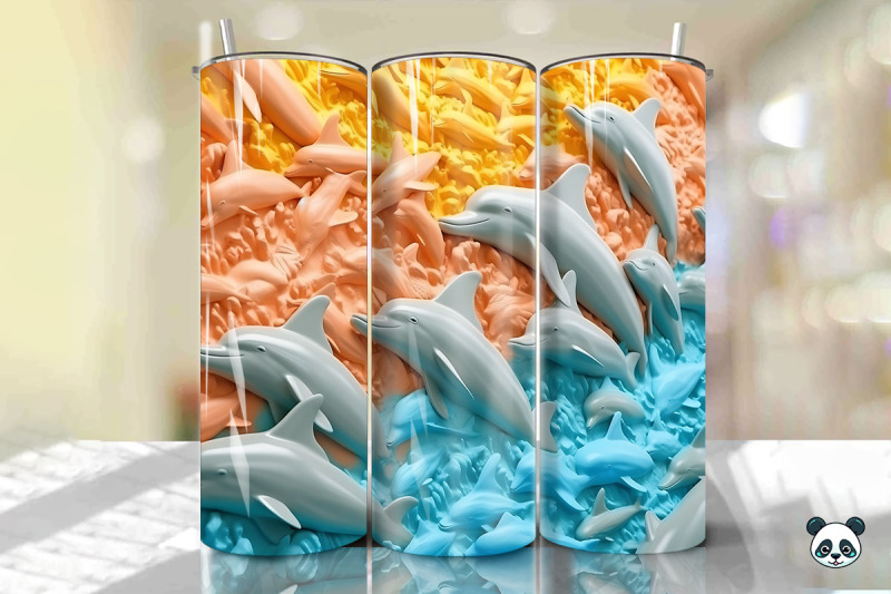 colorful-3d-dolphin-tumbler-wrap-png-1