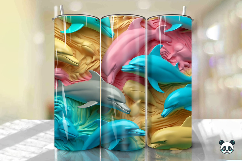 colorful-3d-dolphin-tumbler-wrap-png-3