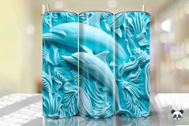 colorful-3d-dolphin-tumbler-wrap-png-5