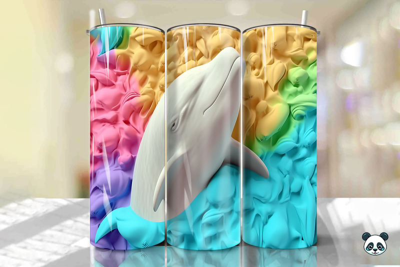 colorful-3d-dolphin-tumbler-wrap-png-8