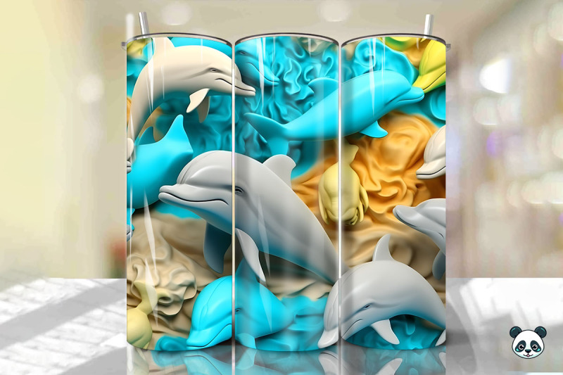 colorful-3d-dolphin-tumbler-wrap-png-9