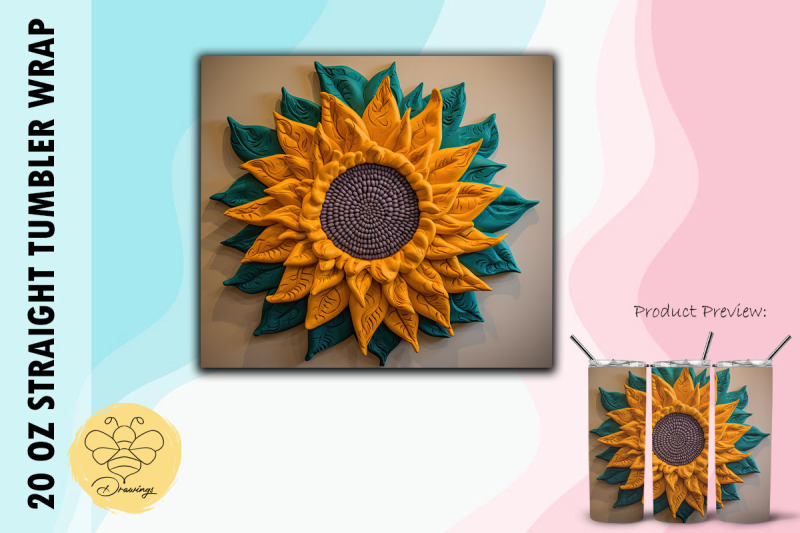 3d-beautiful-sunflower-tumbler-wrap