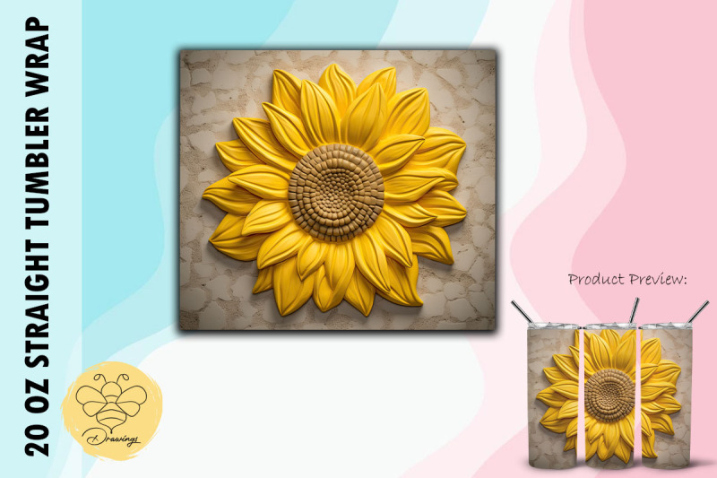3d-beautiful-sunflower-tumbler-wrap