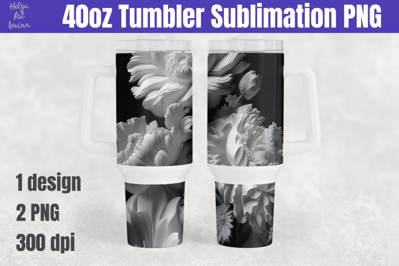 40oz-tumbler-sublimation-3d-flowers