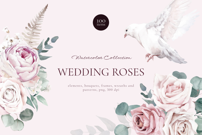 wedding-roses-watercolor-set