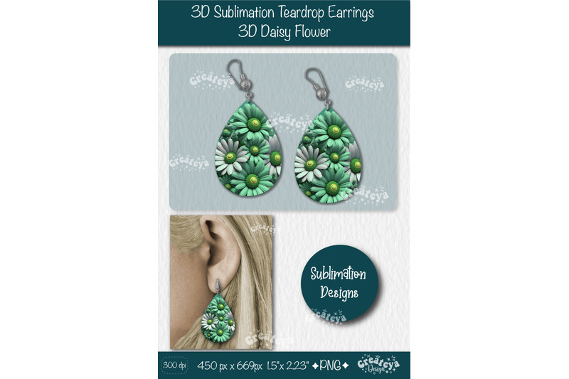 3d-earrings-sublimation-teardrop-earring-3d-daisy-3d-sublimation-flora