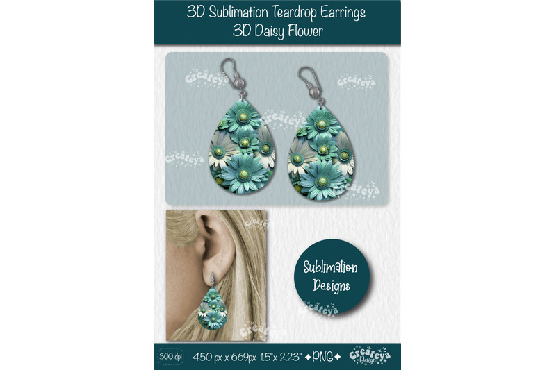 3d-earrings-sublimation-teardrop-earring-3d-daisy-3d-sublimation-flora