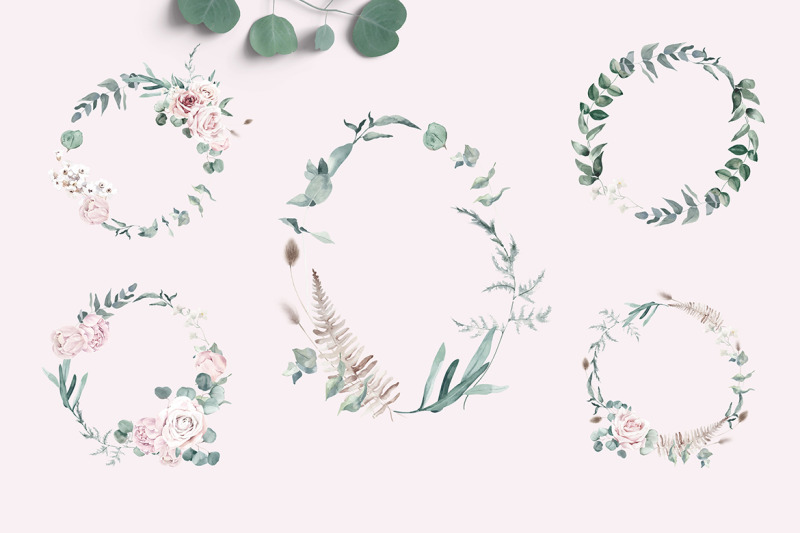 wedding-roses-watercolor-wreaths