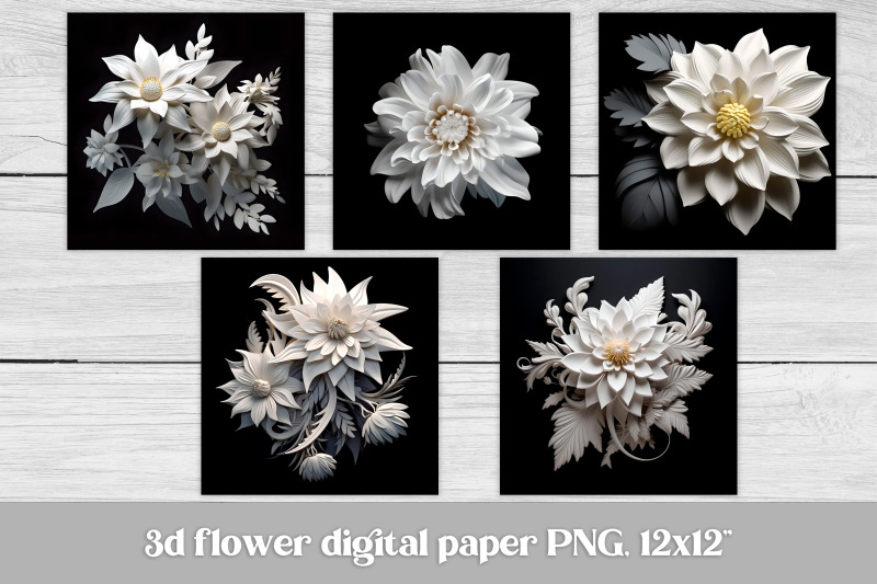 3d-flower-digital-paper-3d-flower-background