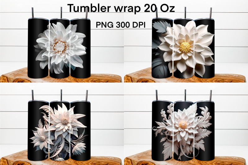 3d-flower-sublimation-tumbler-wrap-3d-flower-illustration