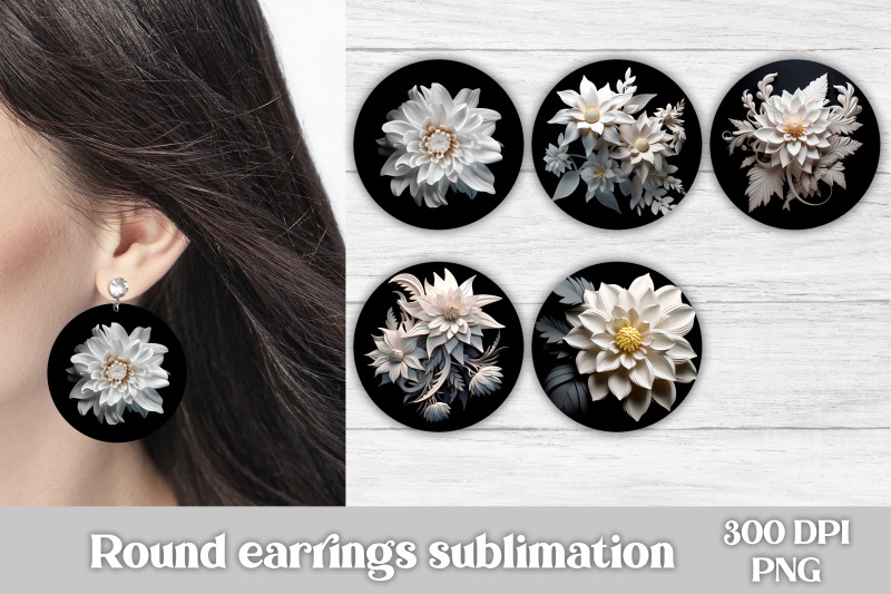 3d-flower-round-earring-sublimation-3d-flower-earring
