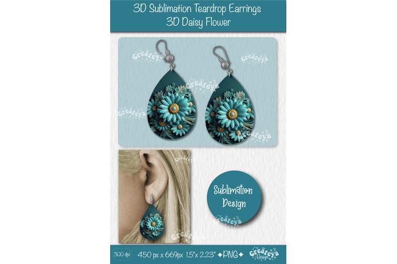 3d-earrings-sublimation-teardrop-earring-3d-daisy-3d-sublimation-flora