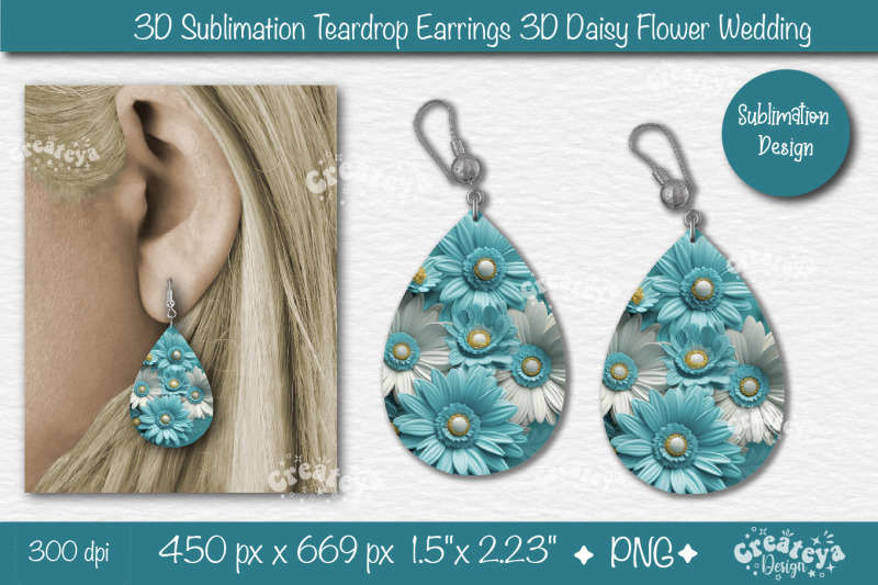 3d-earrings-sublimation-teardrop-earring-3d-daisy-3d-sublimation-flora