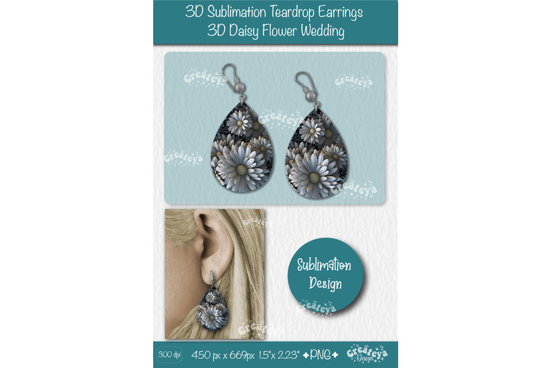 3d-earrings-sublimation-teardrop-earring-3d-daisy-3d-sublimation-flora