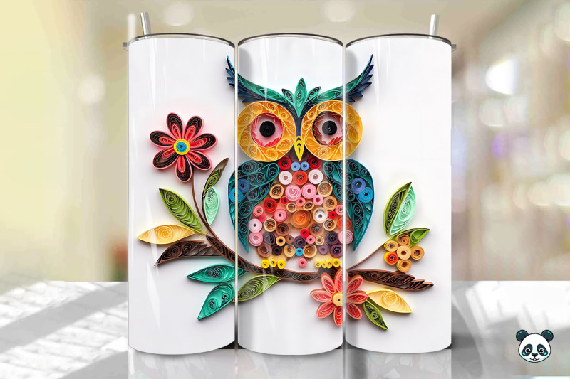 3d-owl-paper-quilling-tumbler-wrap-png