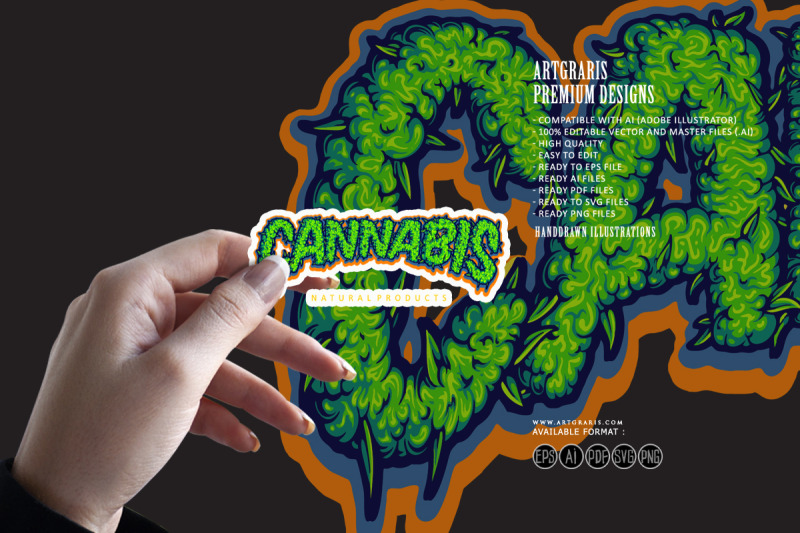 cannabis-typeface-hemp-buds-letter-effect-illustrations