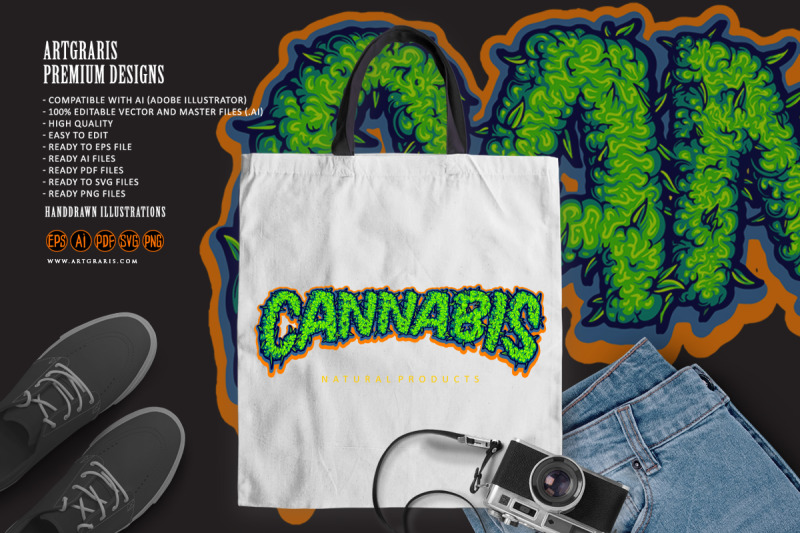 cannabis-typeface-hemp-buds-letter-effect-illustrations