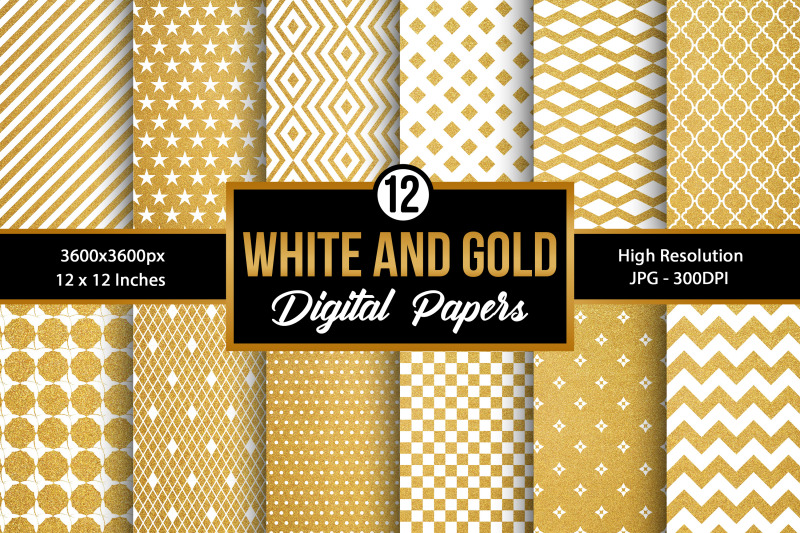 white-amp-gold-geometric-pattern-digital-papers