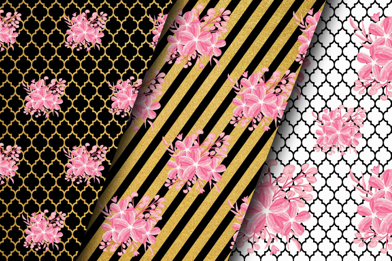 pink-black-amp-gold-shabby-chic-digital-papers