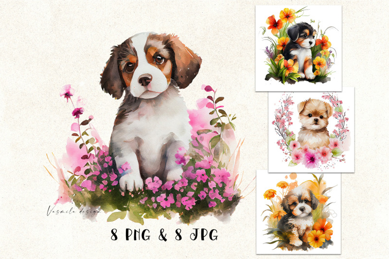 cute-puppies-in-flowers