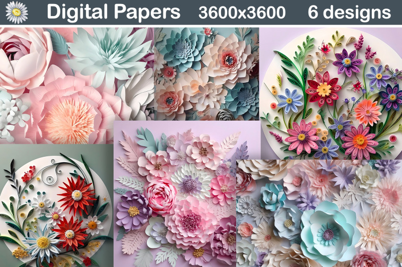 pastel-flowers-3d-digital-paper-flower-quilling-background