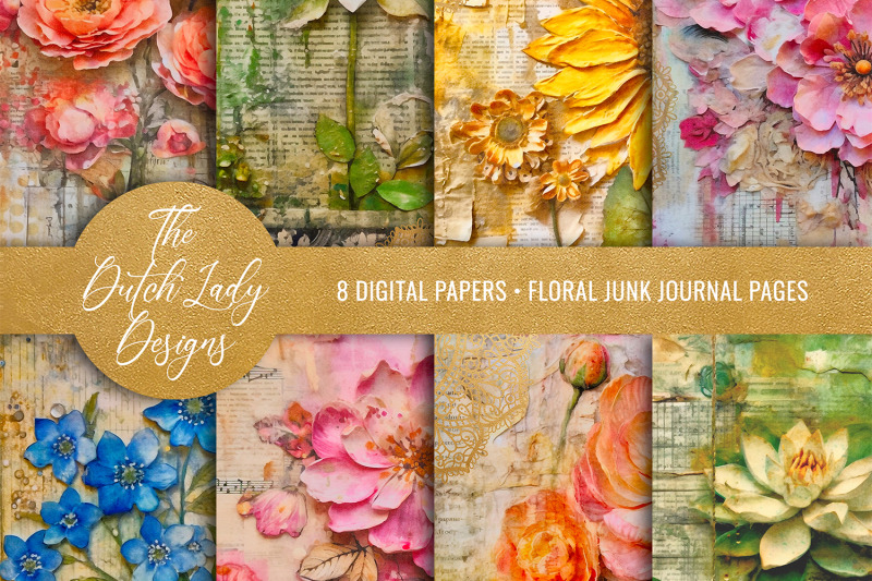 floral-junk-journal-amp-decoupage-paper-set