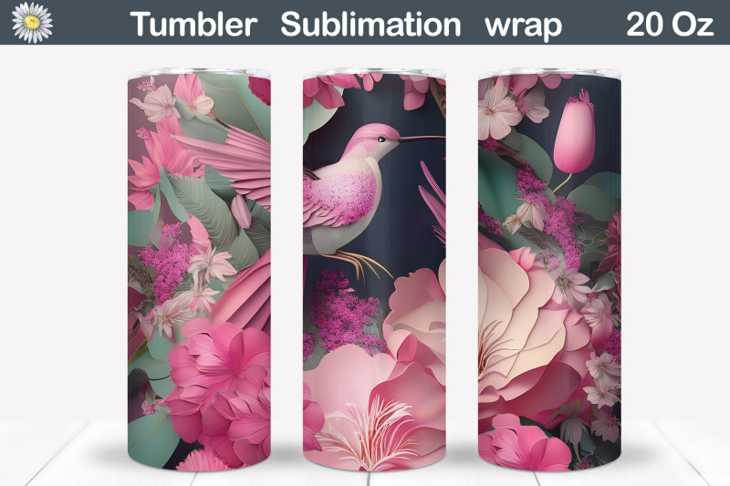 hummingbird-3d-tumbler-hummingbird-and-pink-flower-tumbler