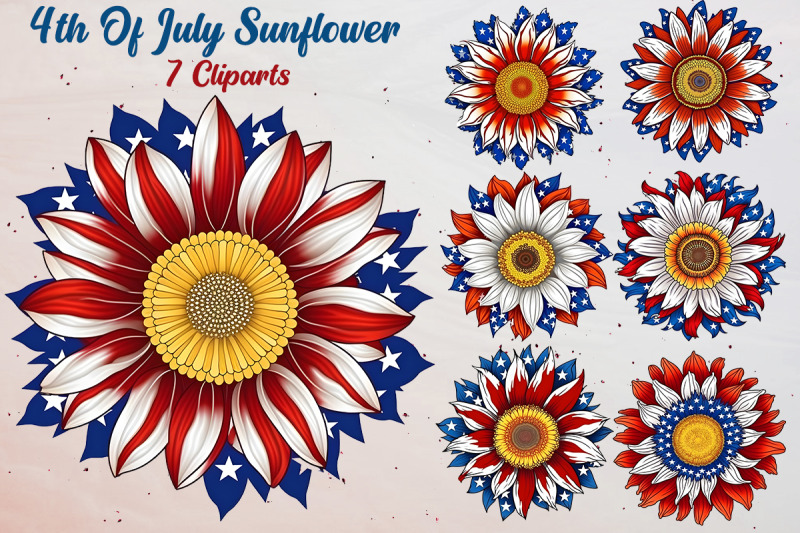 4th-of-july-sunflower-cliparts