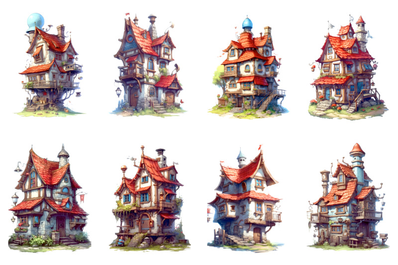 fairy-house-cartoon-set-32-png-with-transparency