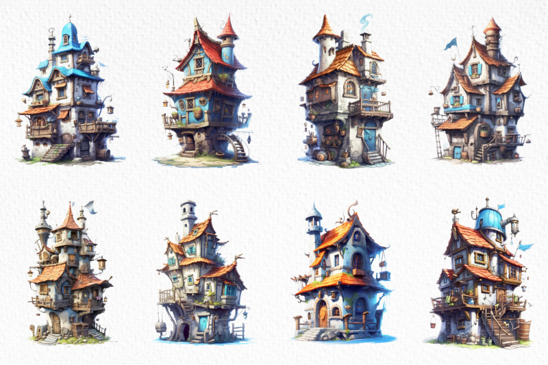 fairy-house-cartoon-set-32-png-with-transparency