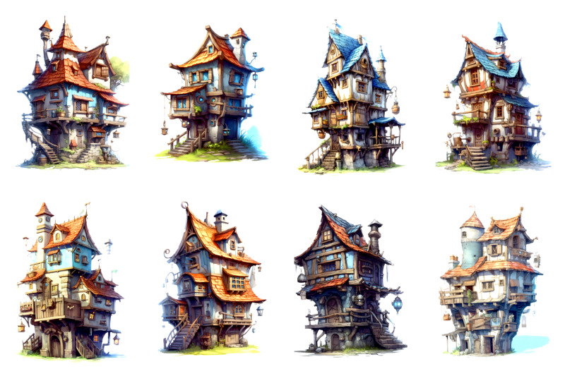 fairy-house-cartoon-set-32-png-with-transparency