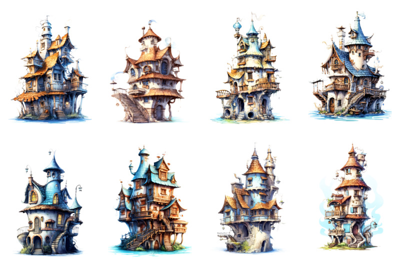 fairy-house-cartoon-set-32-png-with-transparency