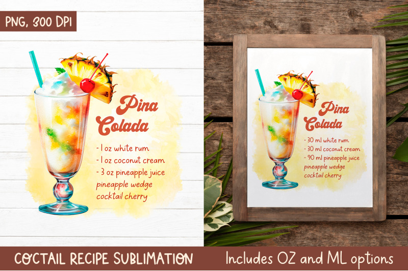 pina-colada-cocktail-recipe-kitchen-towel-sublimation-png