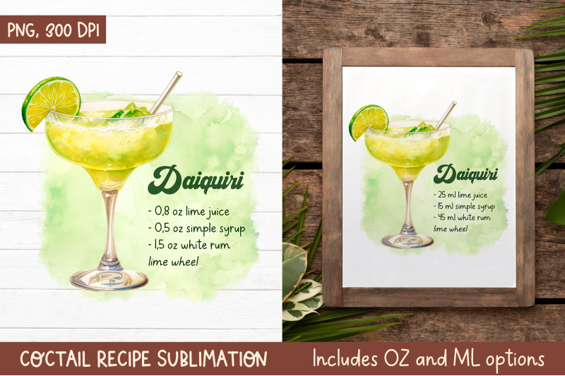 daiquiri-cocktail-recipe-kitchen-towel-sublimation-design