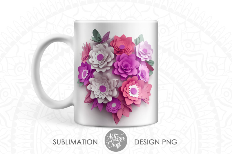 3d-flower-mug-sublimation-wrap-11oz-mug-template-3d-paper-flowers