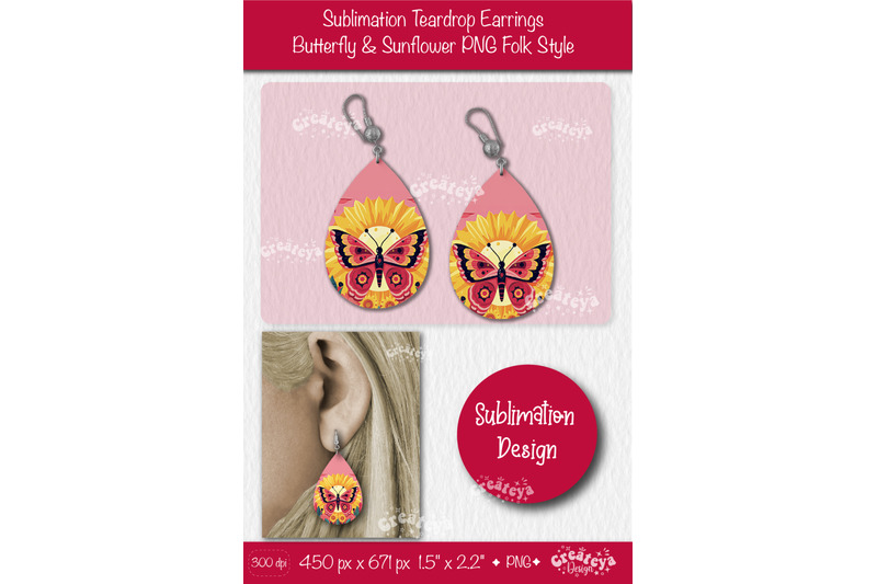 earrings-sublimation-teardrop-earring-butterfly-and-sunflower-sublima