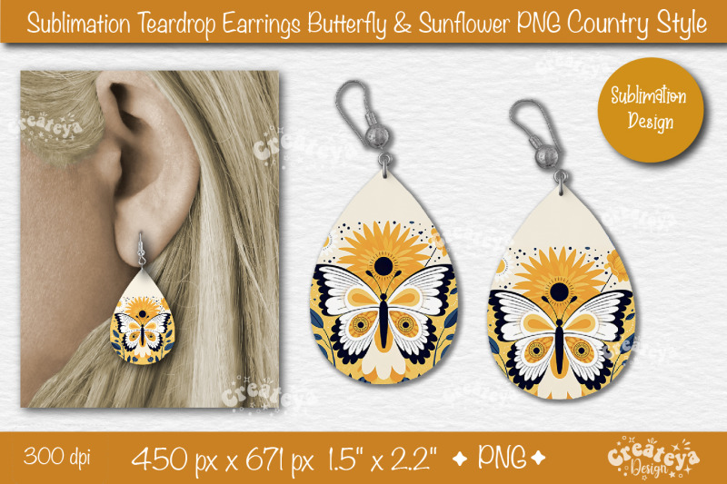 earrings-sublimation-teardrop-earring-butterfly-and-sunflower-sublimat