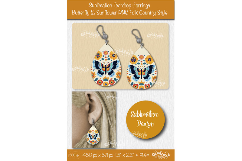 earrings-sublimation-teardrop-earring-butterfly-and-sunflower-sublimat