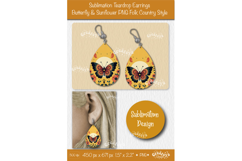 earrings-sublimation-teardrop-earring-butterfly-and-sunflower-sublimat