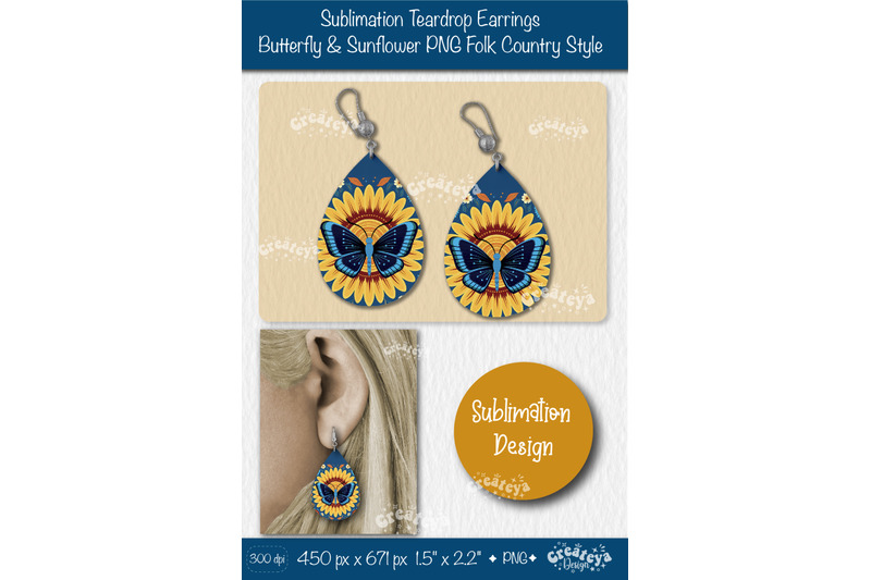 earrings-sublimation-teardrop-earring-butterfly-and-sunflower-sublimat