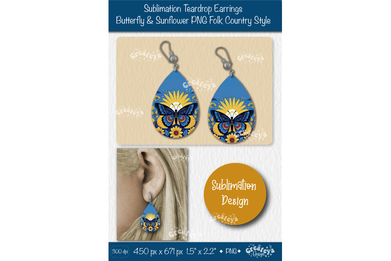 earrings-sublimation-teardrop-earring-butterfly-and-sunflower-sublimat