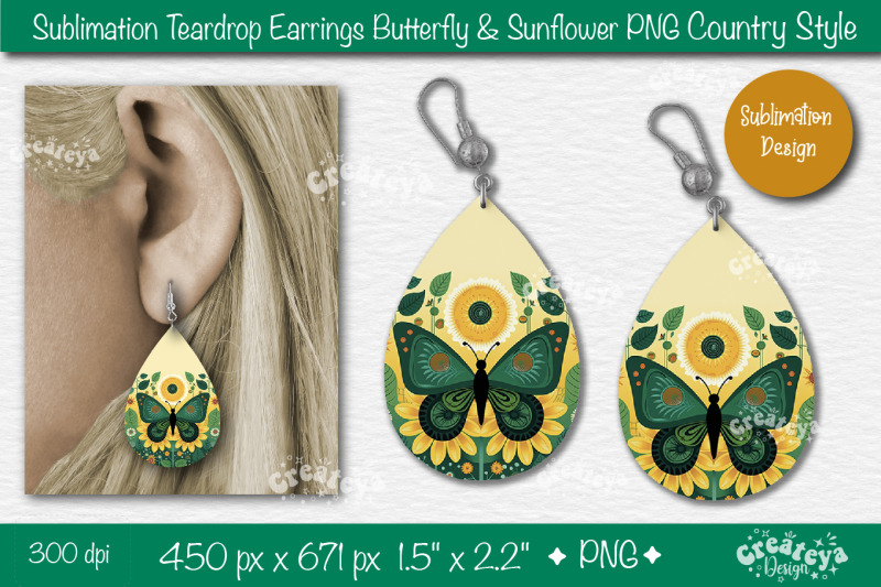 earrings-sublimation-teardrop-earring-butterfly-and-sunflower-sublimat