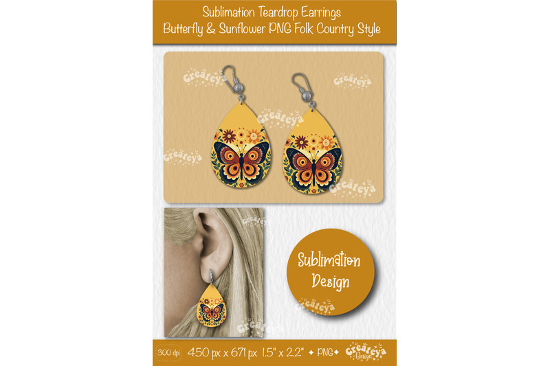 earrings-sublimation-teardrop-earring-butterfly-and-sunflower-sublimat