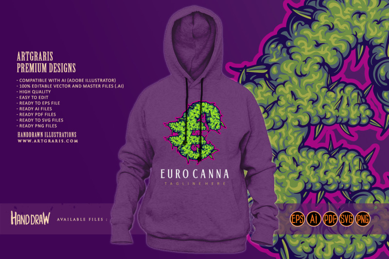 euro-lettering-word-weed-buds-letter-illustrations