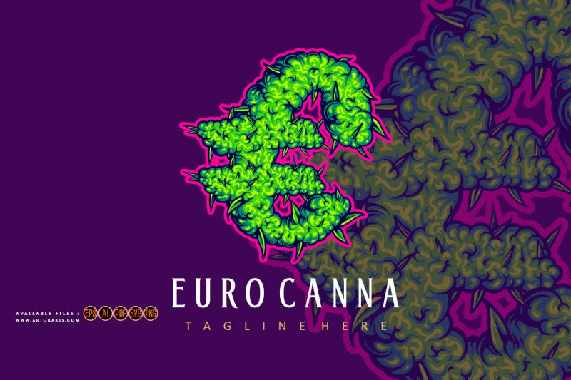 euro-lettering-word-weed-buds-letter-illustrations