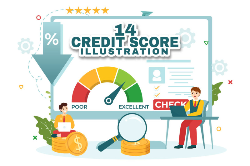 14-credit-score-vector-illustration